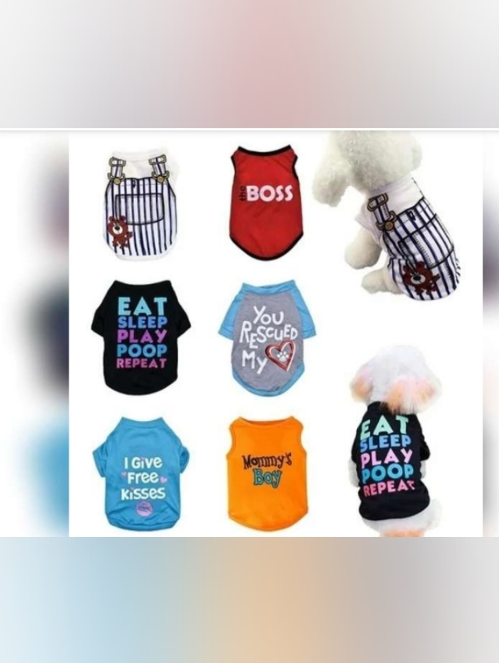 6 Pack Dog Clothes for Small Dogs Boy and Girl, Soft and Breathable. Size: Large